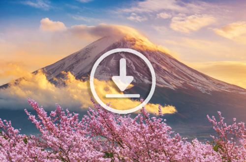 Japón | cerezos en flor | Fuji | nubes | inversiones | cielo | nieve | rosa | blanco | naranja | descargar